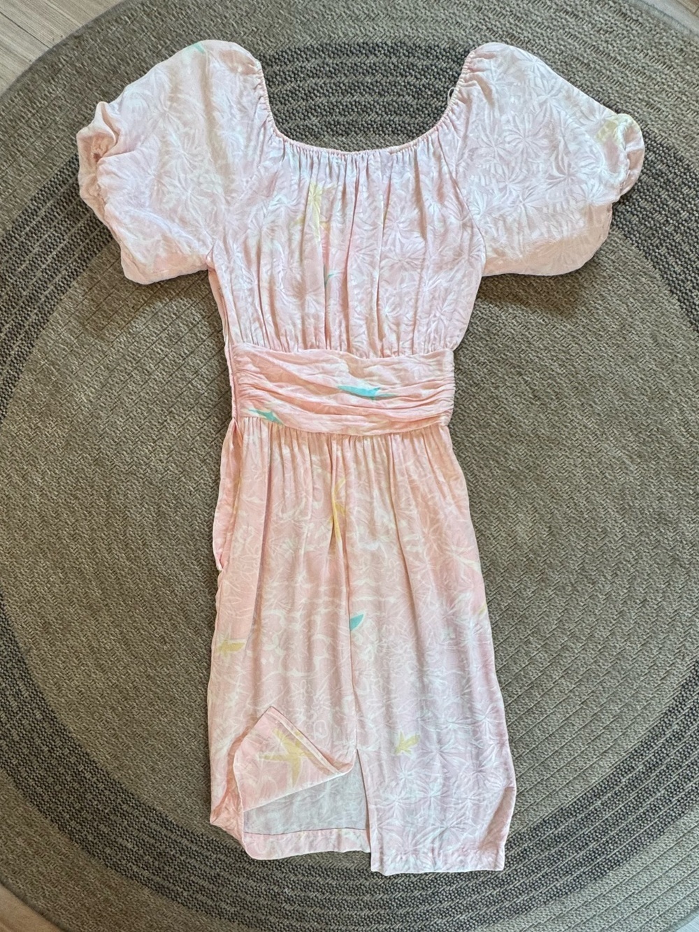 Vintage 80s Silks St. Gillian 100% silk midi dress pink pastels Extra Small (XS) - Picture 12 of 13